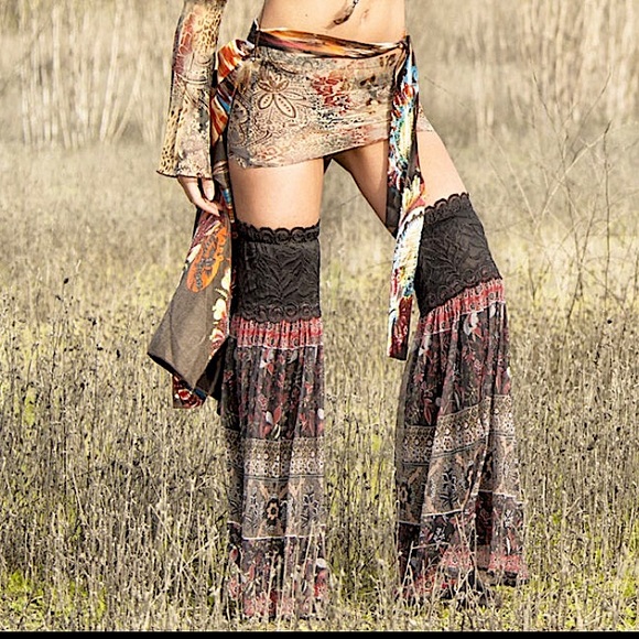 Accessories - 2013 OOAK Custom Tribal Fusion Bellydance Costume Temple Thigh High Leg Flares